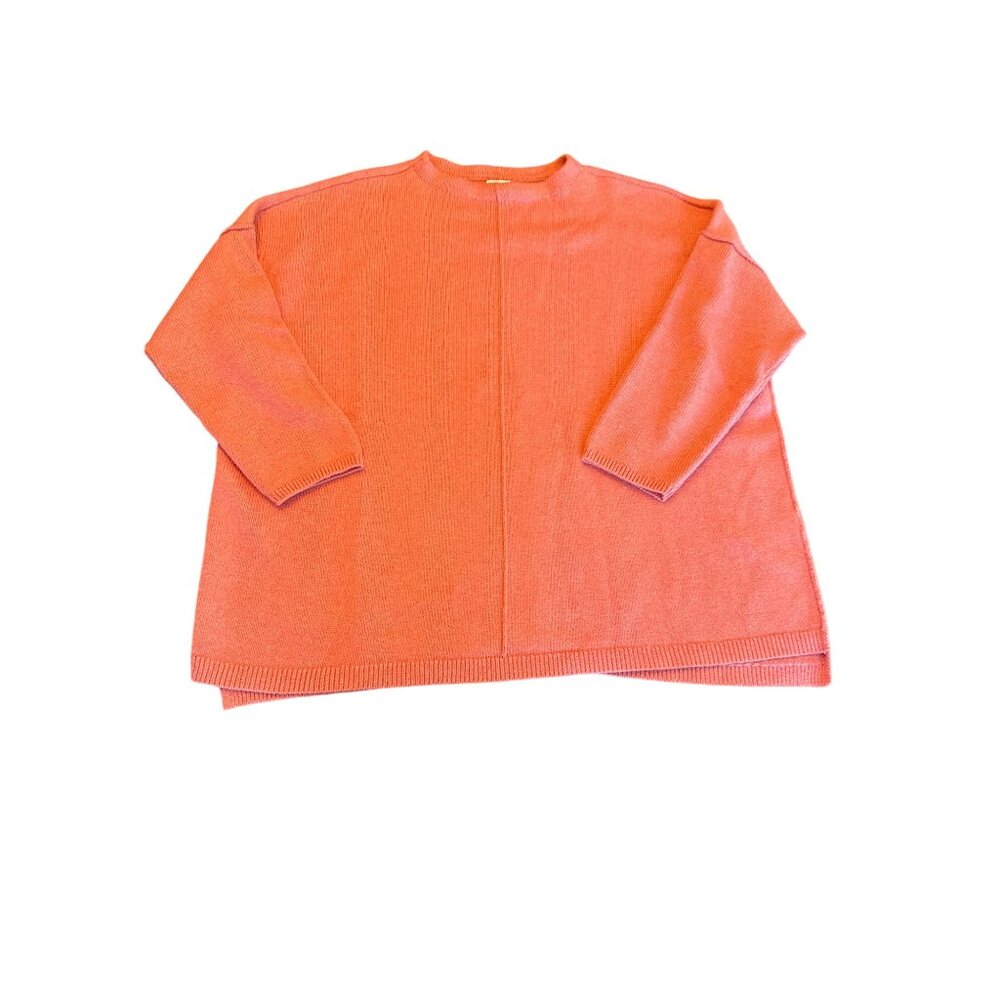 J.Jill Womens 2X Coral Knit Sweater 3/4 Sleeve Slouchy Minimalist Cotton Blend